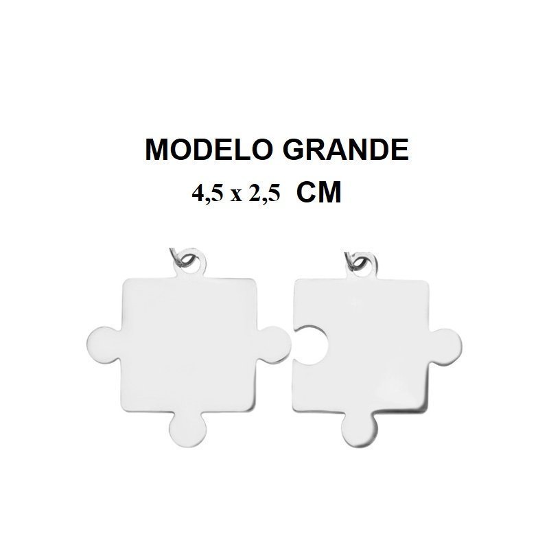 DÚO DE COLGANTES PUZZLE, AMOR, IDEAL PAREJA, PARA ÉL Y PARA ELLA (ACER