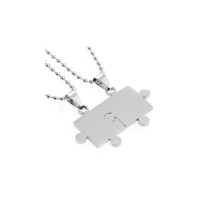 DÚO DE COLGANTES PUZZLE, AMOR, IDEAL PAREJA, PARA ÉL Y PARA ELLA (ACER
