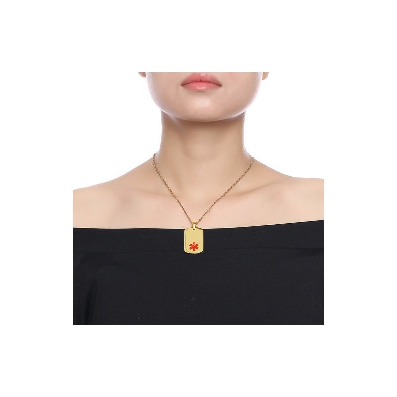 COLGANTE ALERTA MÉDICA DORADO