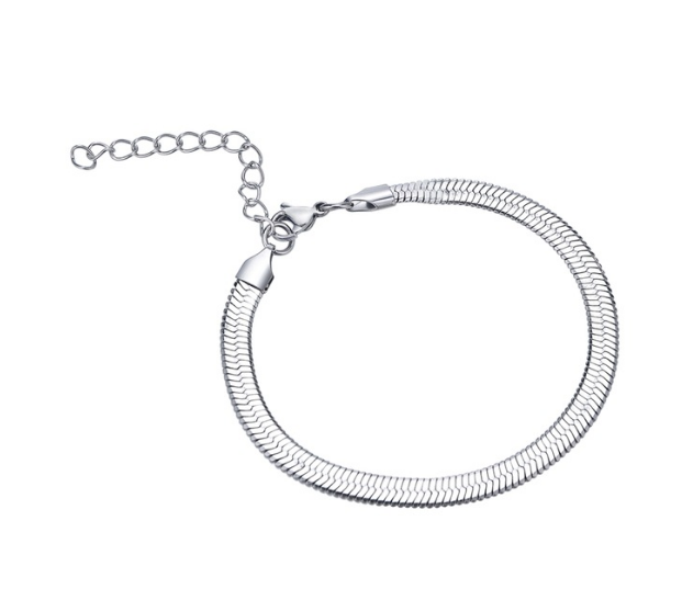 PULSERA UNISEX  MALLA PLANA Y FLEXILE (SNAKE), ACERO INOX
