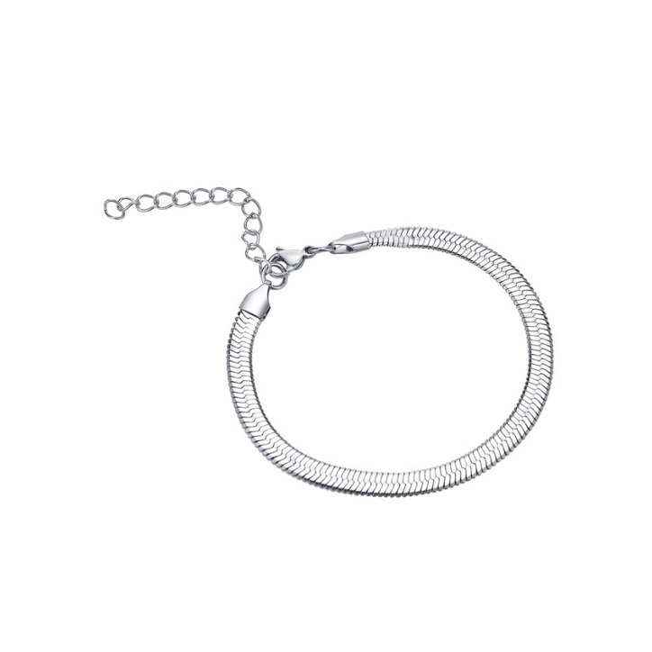 PULSERA UNISEX  MALLA PLANA Y FLEXILE (SNAKE), ACERO INOX