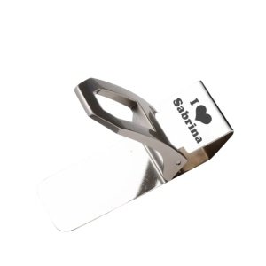 CLIP SUJETA BILLETES PERSONALIZADO, ACERO