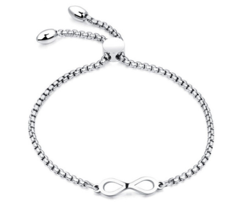 PULSERA INFINITO DISEÑO, ACERO, EN TRES COLORES