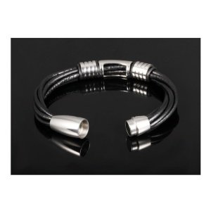 ESCLAVA PARA HOMBRE EN ACERO Y CUERO