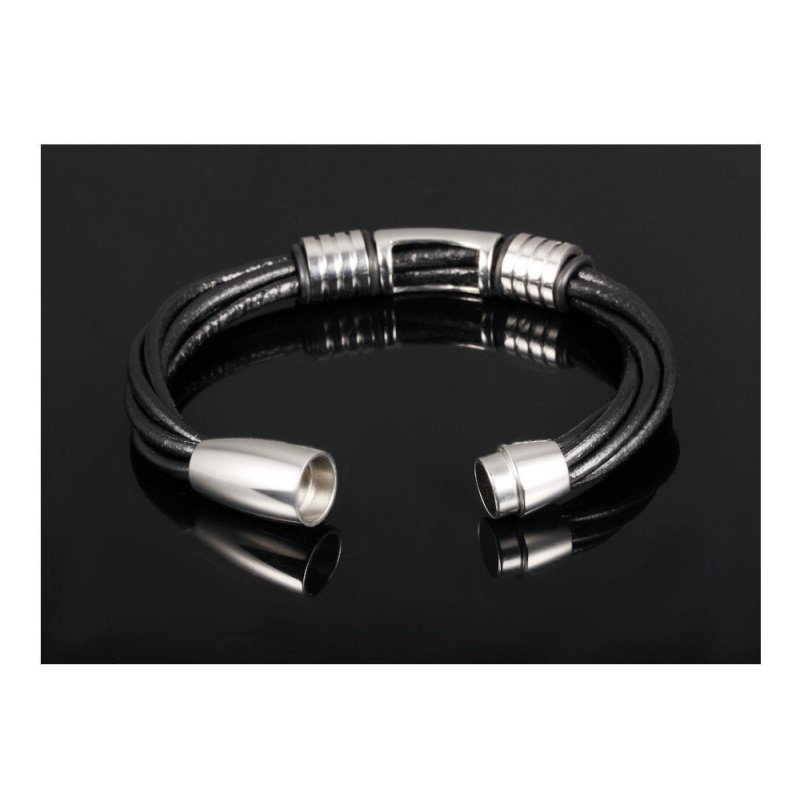 ESCLAVA PARA HOMBRE EN ACERO Y CUERO