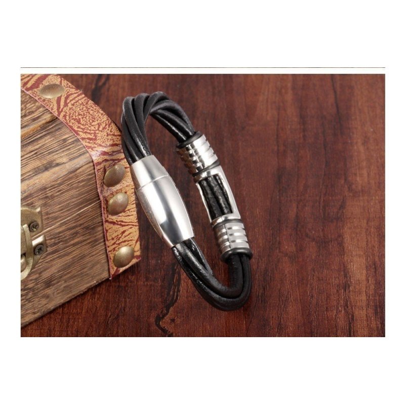 ESCLAVA PARA HOMBRE EN ACERO Y CUERO