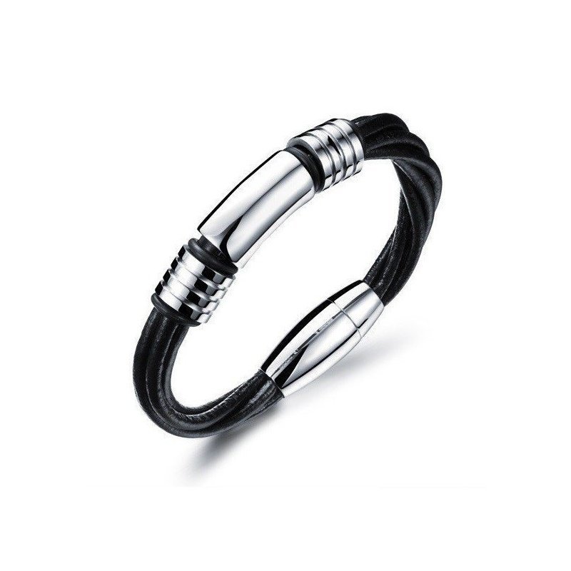 ESCLAVA PARA HOMBRE EN ACERO Y CUERO