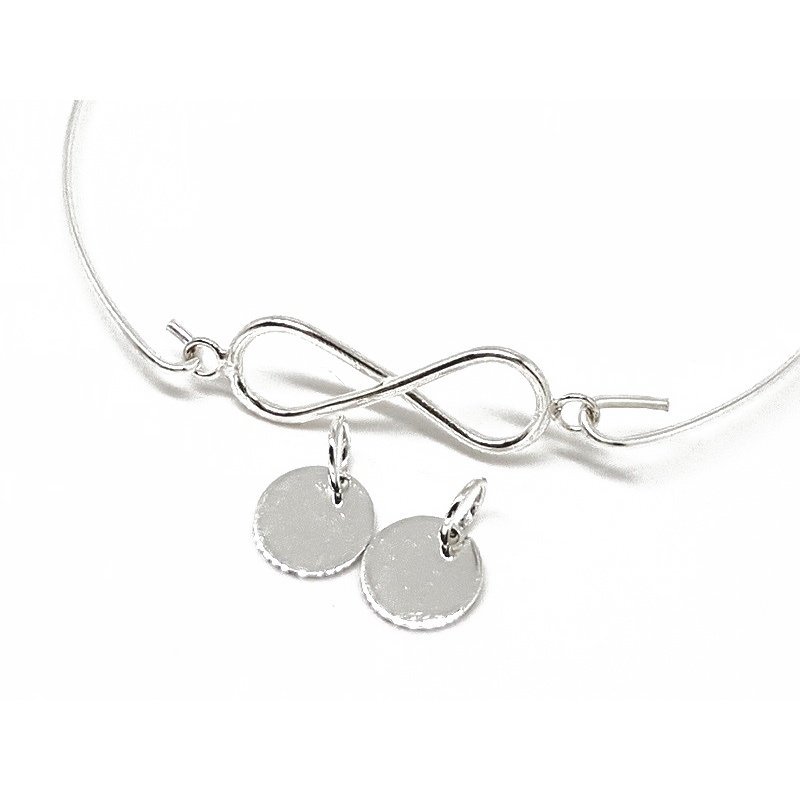 PULSERA INFINITO CON MEDALLITAS, PLATA DE LEY 925
