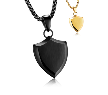 colgantes personalizados hombre acero y oro estilo militar