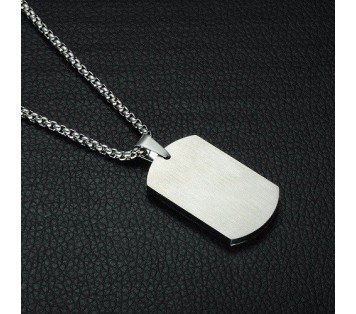 COLGANTE CHAPA DISEÑO ACERO Y ORO, PARA GRABAR FOTO O TEXTO