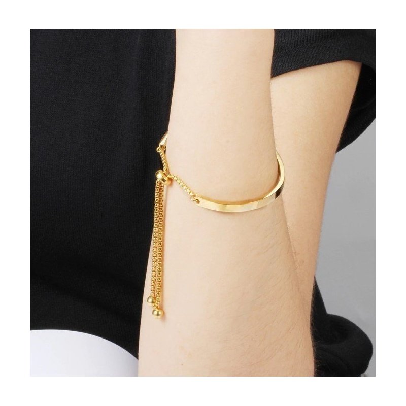 BRAZALETE RÍGIDO AJUSTABLE, ACERO (SE PUEDE GRABAR)