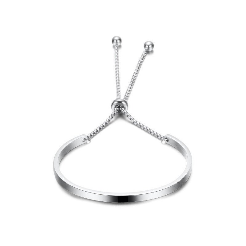 BRAZALETE RÍGIDO AJUSTABLE, ACERO (SE PUEDE GRABAR)