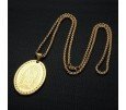 MEDALLA OVAL VIRGEN MARÍA, ACERO Y ORO MEDALLA OVAL VIRGEN MARÍA, ACERO Y ORO