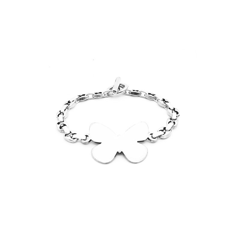 PULSERA PERSONALIZADA MARIPOSA DE ZAMAK Y PLATA