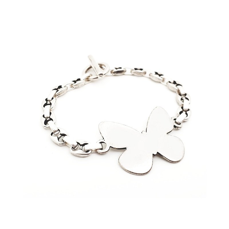 PULSERA PERSONALIZADA MARIPOSA DE ZAMAK Y PLATA