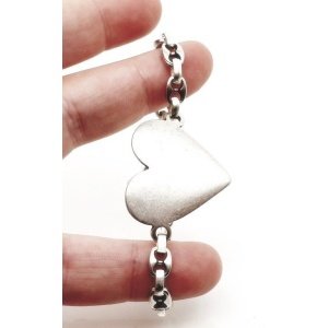 PULSERA PERSONALIZADA CORAZÓN DE ZAMAK Y PLATA