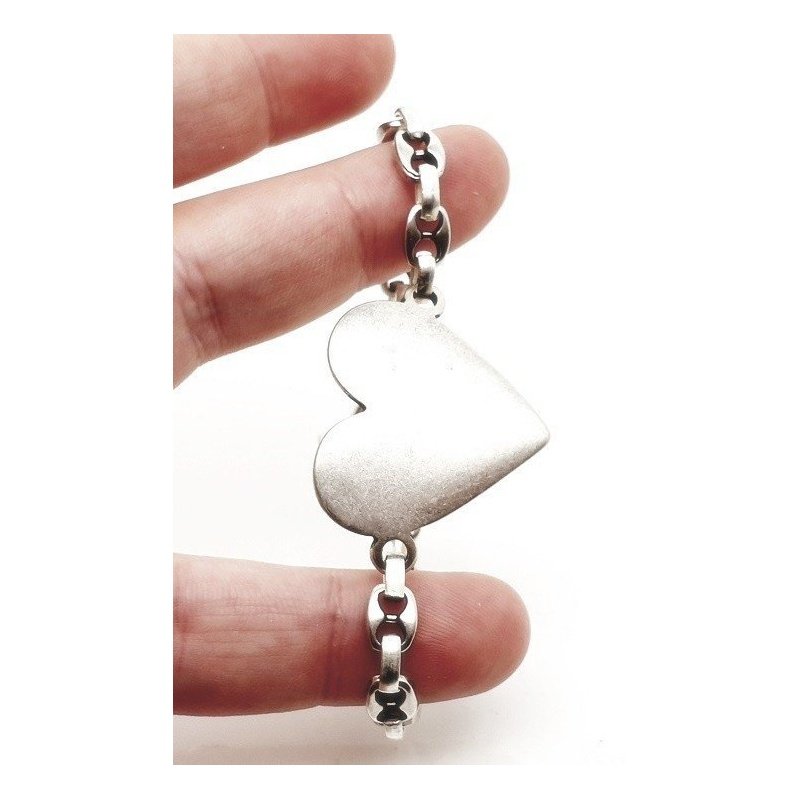 PULSERA PERSONALIZADA CORAZÓN DE ZAMAK Y PLATA