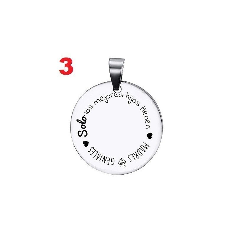 COLGANTE CHAPA PERSONALIZADA PARA MADRES O ABUELAS (Escoge entre los diseños de las fotografías)