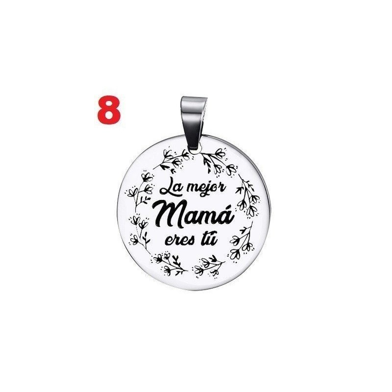 COLGANTE CHAPA PERSONALIZADA PARA MADRES O ABUELAS (Escoge entre los diseños de las fotografías)
