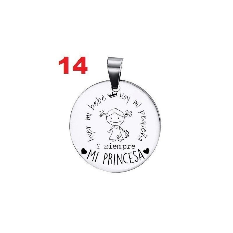 COLGANTE CHAPA PERSONALIZADA PARA MADRES O ABUELAS (Escoge entre los diseños de las fotografías)