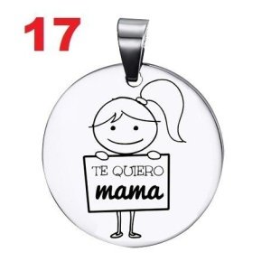 COLGANTE CHAPA PERSONALIZADA PARA MADRES O ABUELAS (Escoge entre los diseños de las fotografías)