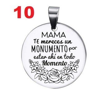 COLGANTE CHAPA PERSONALIZADA PARA MADRES O ABUELAS (Escoge entre los diseños de las fotografías)