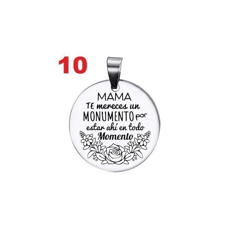 COLGANTE CHAPA PERSONALIZADA PARA MADRES O ABUELAS (Escoge entre los diseños de las fotografías)