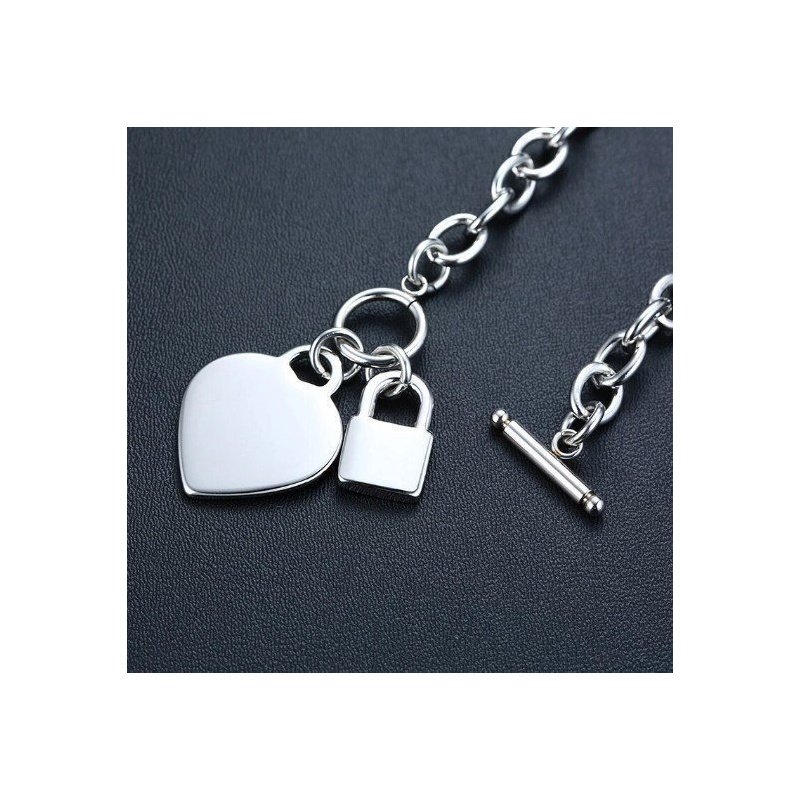 PULSERA PERSONALIZADA CORAZÓN Y CANDADO