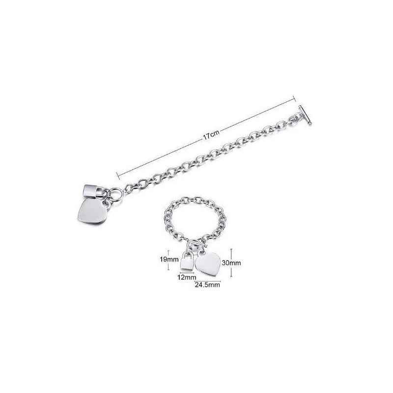 PULSERA PERSONALIZADA CORAZÓN Y CANDADO