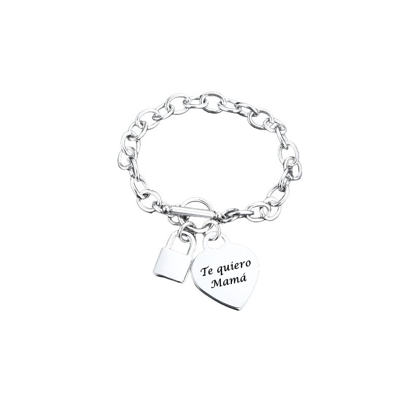 PULSERA PERSONALIZADA CORAZÓN Y CANDADO