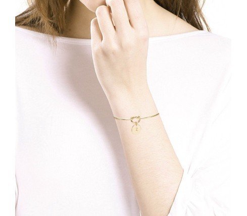 PULSERA RÍGIDA CORAZÓN CHAPITA CON INICIAL