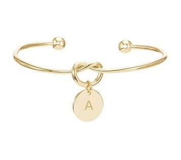 PULSERA RÍGIDA CORAZÓN CON CHAPITA INICIAL (3 COLORES)