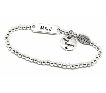 PULSERA TIPO ESCLAVA PERSONALIZADA DE ZAMAK Y PLATA
