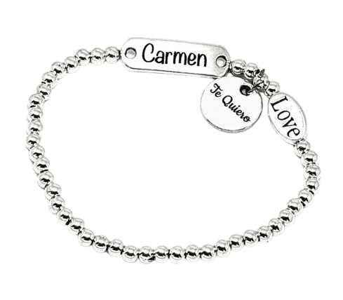 PULSERA ESCLAVA PERSONALIZADA DE ZAMAK Y PLATA
