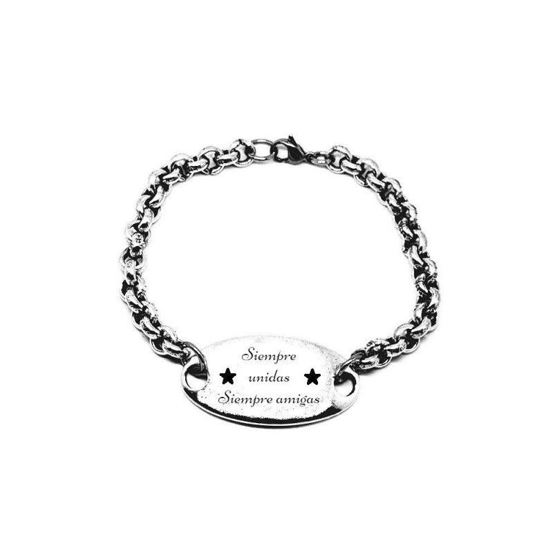 PULSERA ROLO ZAMAK CON CHAPA OVALADA PERSONALIZADA