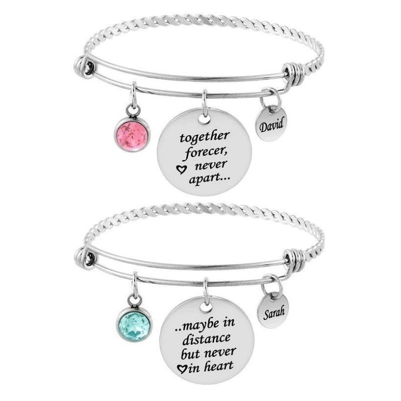 PULSERA RÍGIDA TRENZADA CON DOS CHAPAS PARA GRABAR