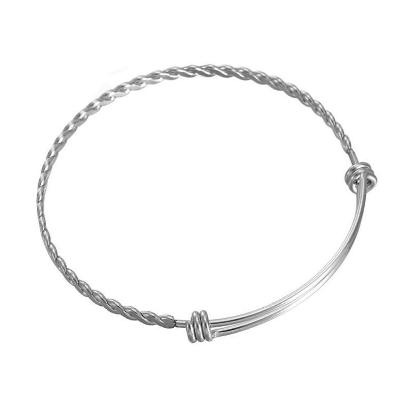 PULSERA RÍGIDA TRENZADA CON DOS CHAPAS PARA GRABAR