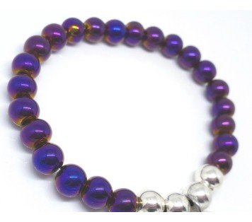PULSERA PERSONALIZADA CON BOLAS DE HEMATITA MORADA