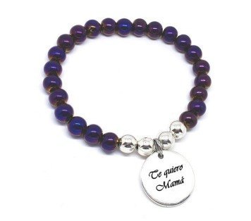PULSERA PERSONALIZADA CON BOLAS DE HEMATITA MORADA