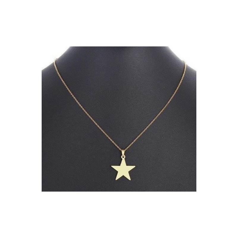 COLGANTE ESTRELLA EN ACERO Y ORO PARA GRABAR
