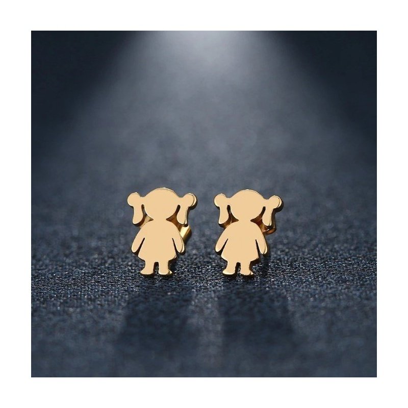 PENDIENTES NIÑA ACERO, DOS COLORES