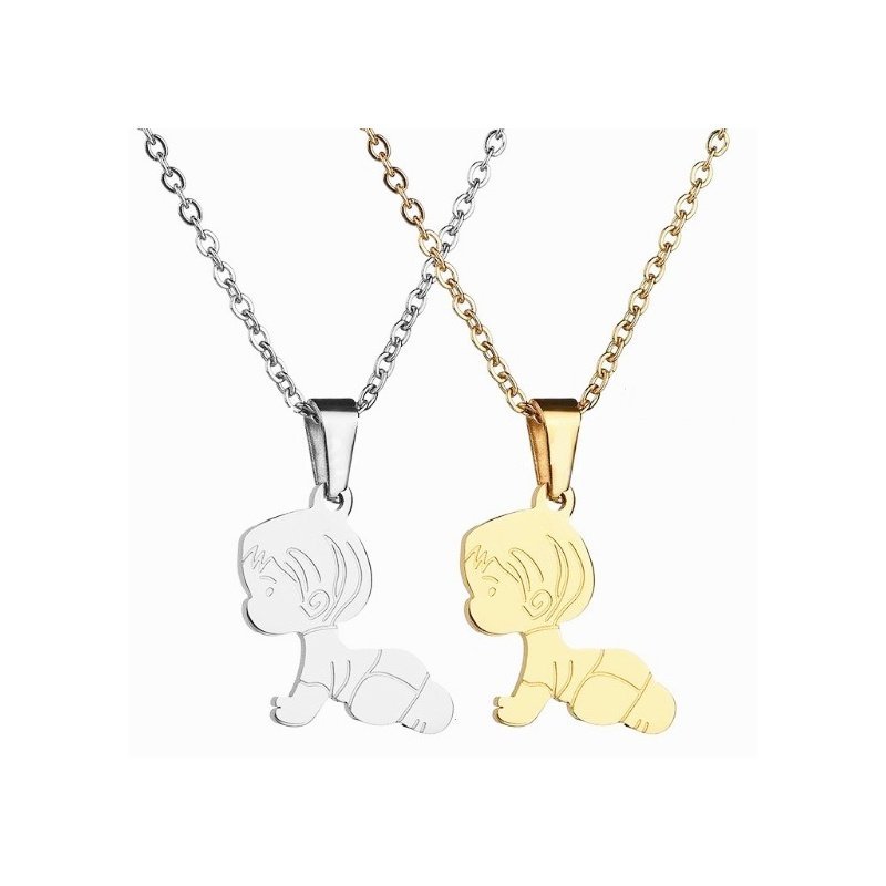 COLGANTE BEBÉ GATEANDO, ACERO INOX (SE GRABA)