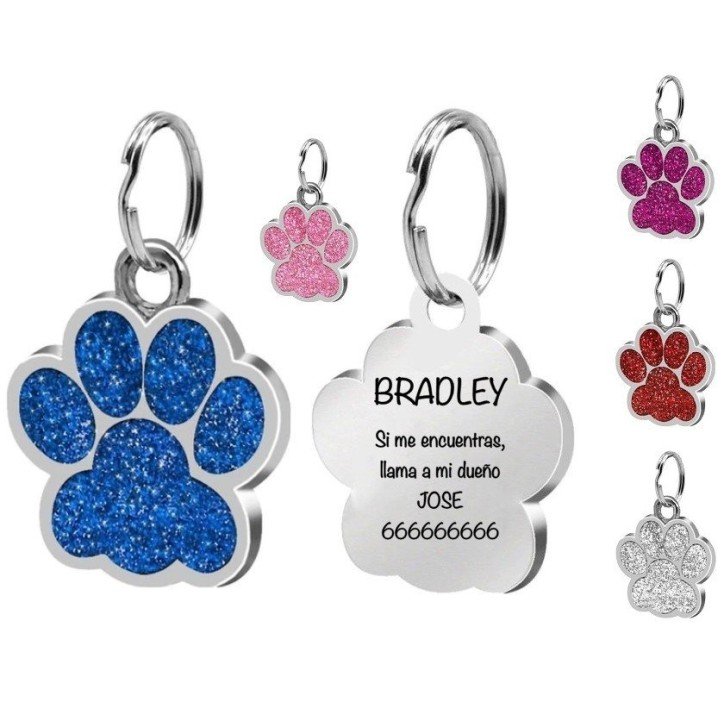 COLGANTE PLACA HUELLA MASCOTA PARA GRABAR