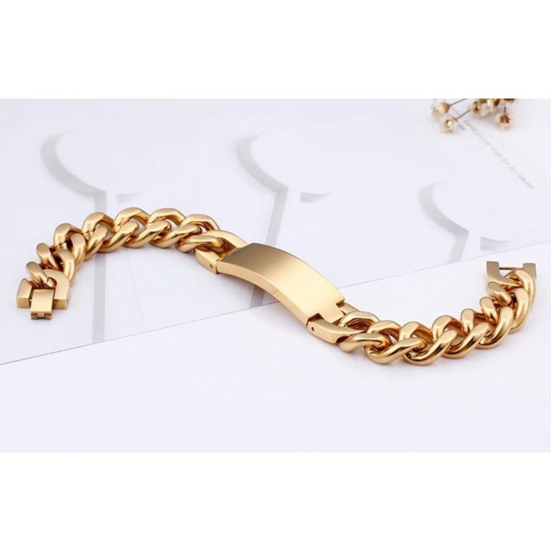 ESCLAVA GORDA EN ACERO Y ORO