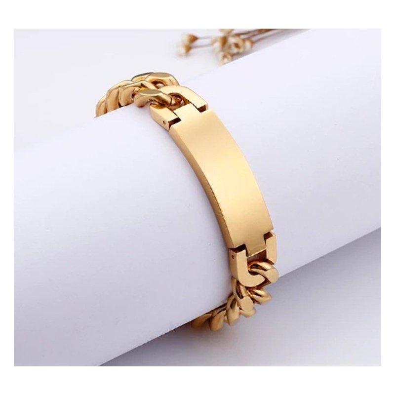 ESCLAVA GORDA EN ACERO Y ORO