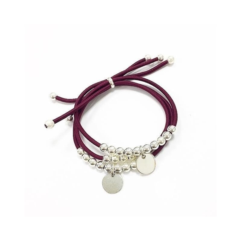 PULSERA PERSONALIZADA PLATA DE LEY, ELÁSTICA, VARIOS COLORES
