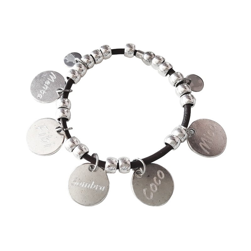 PULSERA PERSONALIZADA CON MEDALLAS PARA GRABAR