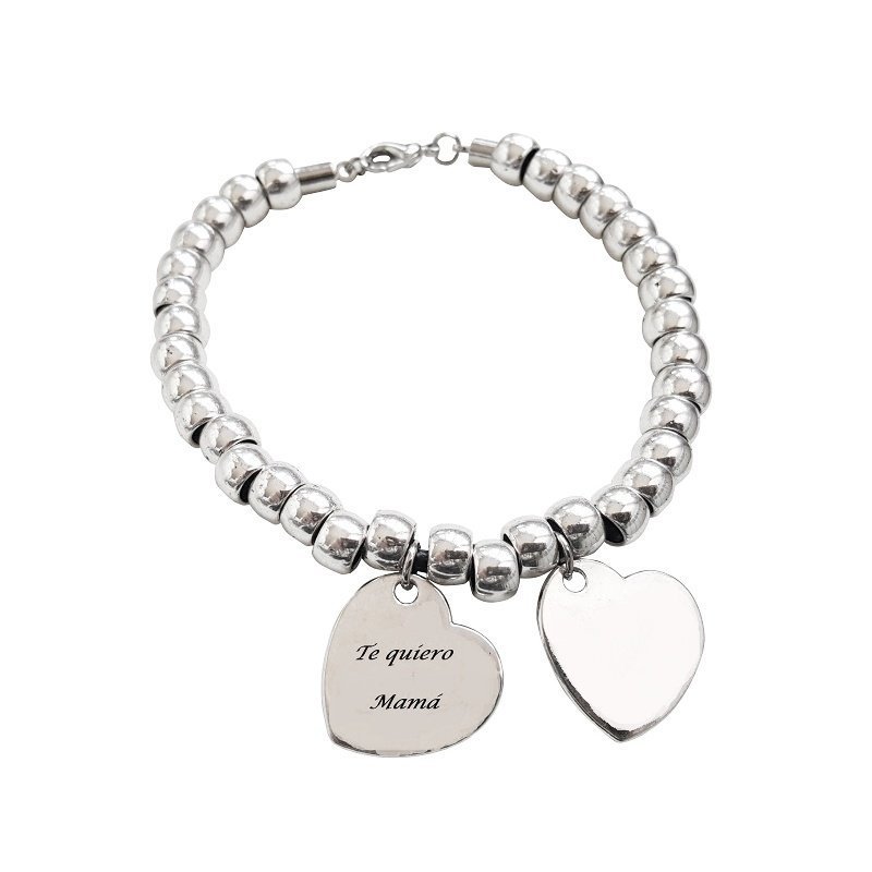 PULSERA PERSONALIZADA CON MEDALLAS PARA GRABAR