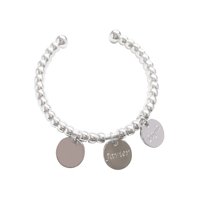 PULSERA PERSONALIZADA CON MEDALLAS PARA GRABAR