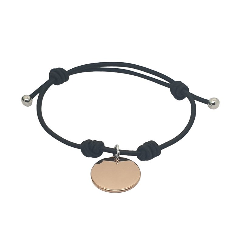 PULSERA NUDOS CORREDIZOS CON CHAPA PERSONALIZADA